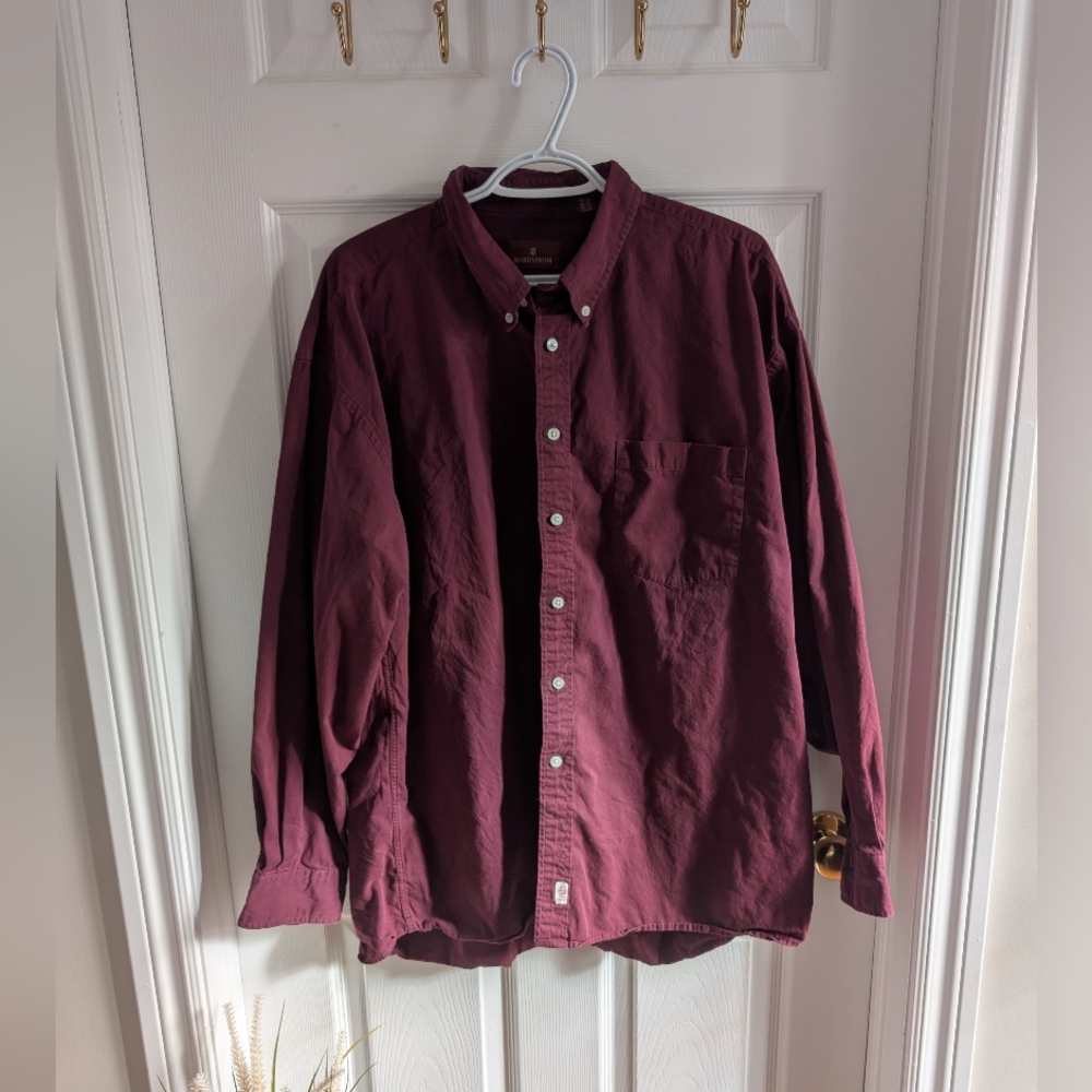 Men's Nordstrom Burgundy Button-Up Shirt